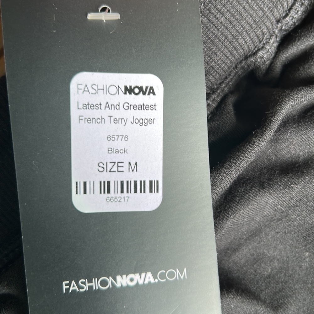 fashion nova French terry black joggers